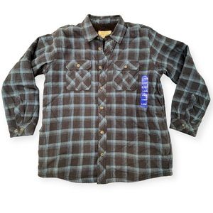 Boston Traders Boys' Plaid Flannel Jacket Shirt with Fleece Lining